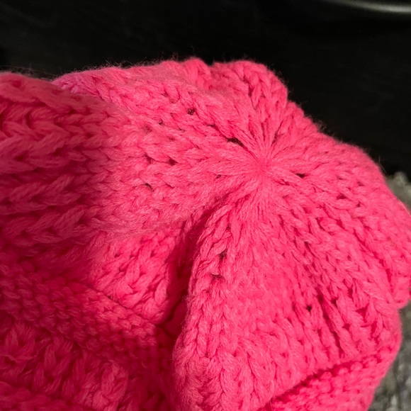 Little Girl’s CC Kids Pink Thick Chunky Crochet Beanie Cap One Size - Picture 3 of 6